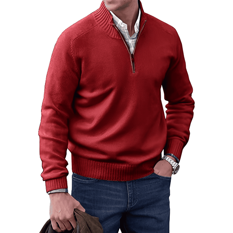 Quarter-Zip Sweater for Men - Long Sleeve - Image 8
