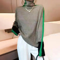 Turtleneck Patterned Sweater for Women - Long Sleeve - Image 4