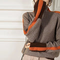 Turtleneck Patterned Sweater for Women - Long Sleeve - Image 3