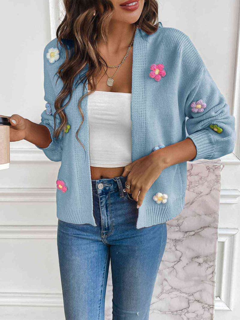 Open Front Cardigan for Women - Floral - Image 4