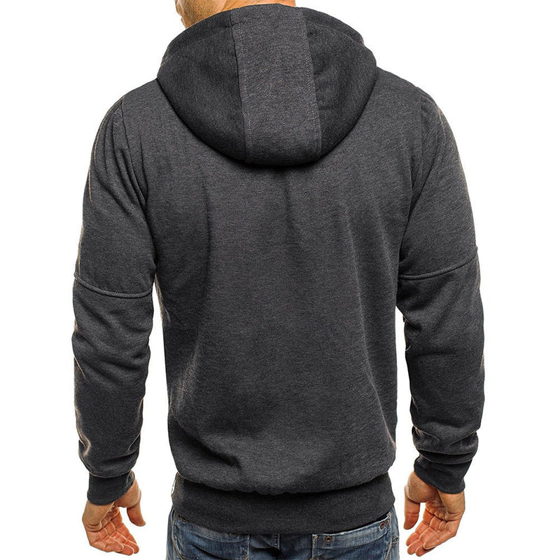 Hooded Full Zip Jacket for Men - Zip Pockets - Image 3