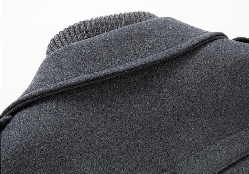 Pea Coat Overcoat for Men - Notch Lapel - Image 7