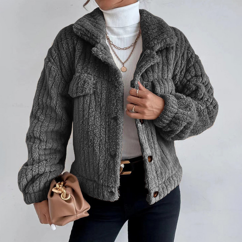Fleece Jacket for Women - Button Front - Image 2