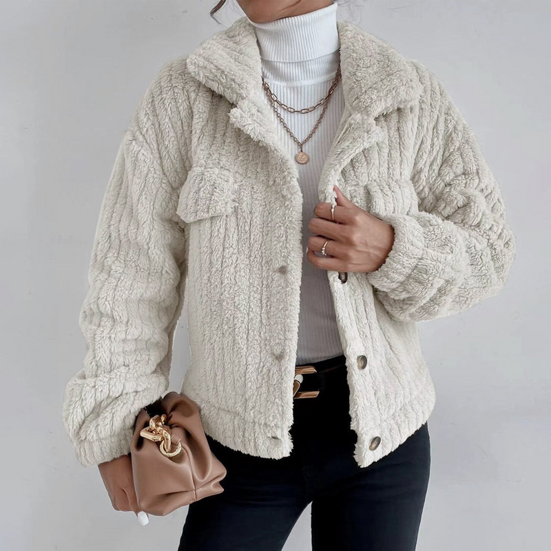 Fleece Jacket for Women - Button Front - Image 3