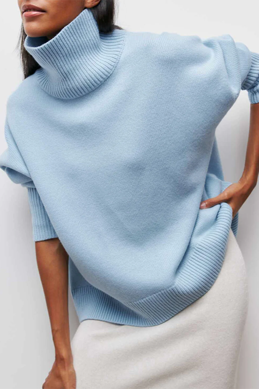 Oversized Turtleneck Sweater for Women - Long Sleeve - Image 1