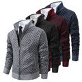 Zip-Up Patterned Sweater for Men - High Neck - Image 2
