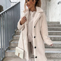 Teddy Long Coat for Women - Button Front - Image 3