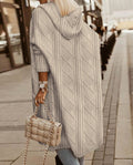 Knit Hooded Coat for Women - Relaxed - Image 3