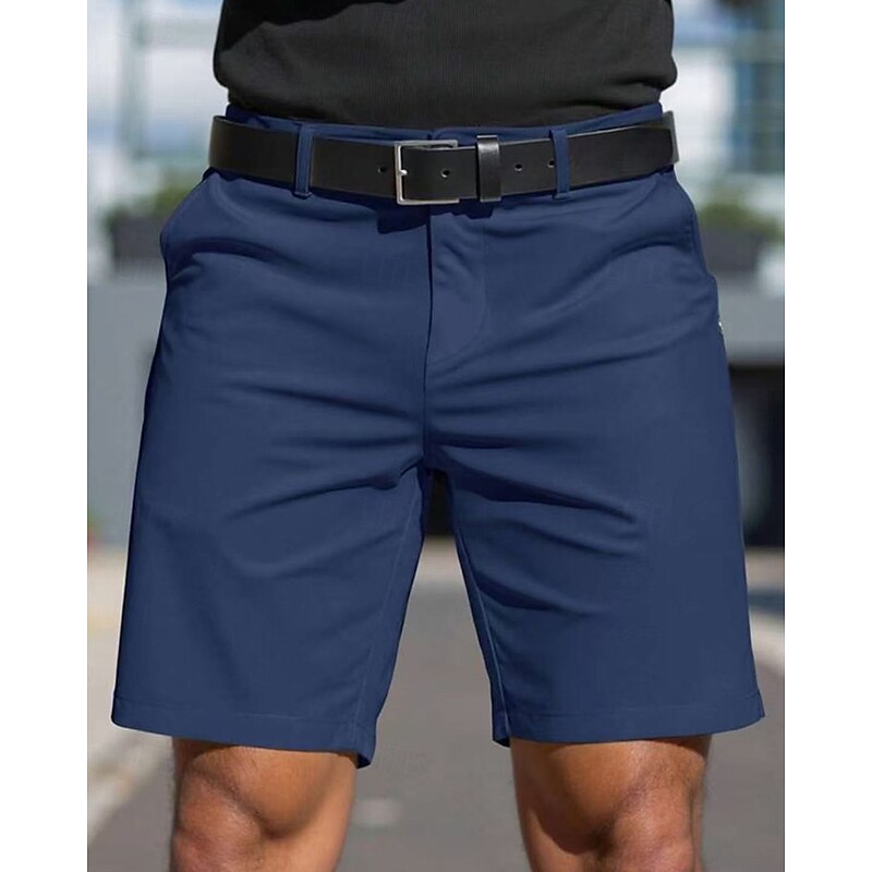 Flat Front Casual Shorts for men - Mid-Length - Belt Loops Side Pockets - Image 9