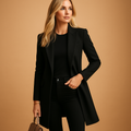 Tailored Single Breasted Coat for Women - Notch Lapel - Image 2