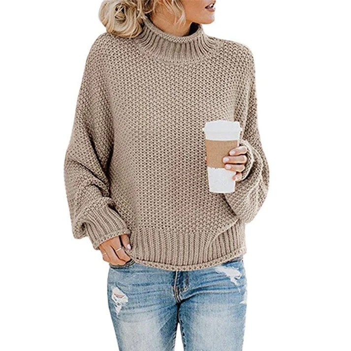 Oversized Turtleneck Sweater for Women - Long Sleeve - Image 5