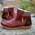 Ankle Flat Boots for Women - Color Block Heel - Image 5