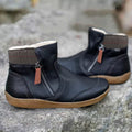Ankle Flat Boots for Women - Color Block Heel - Image 3