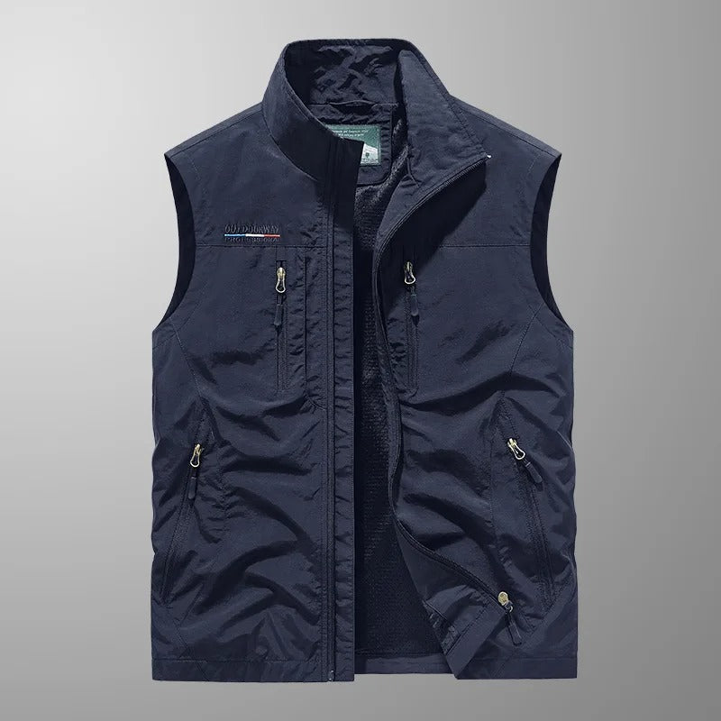 Zip Up Vest for Men - Sleeveless Jacket Stand Collar - Multi-Pocket Lightweight - Image 6