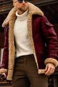 Shearling Aviator Jacket for Men - Fur Lined - Image 2