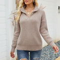 Striped Half-Zip Sweater for Women - Color Block - Image 4