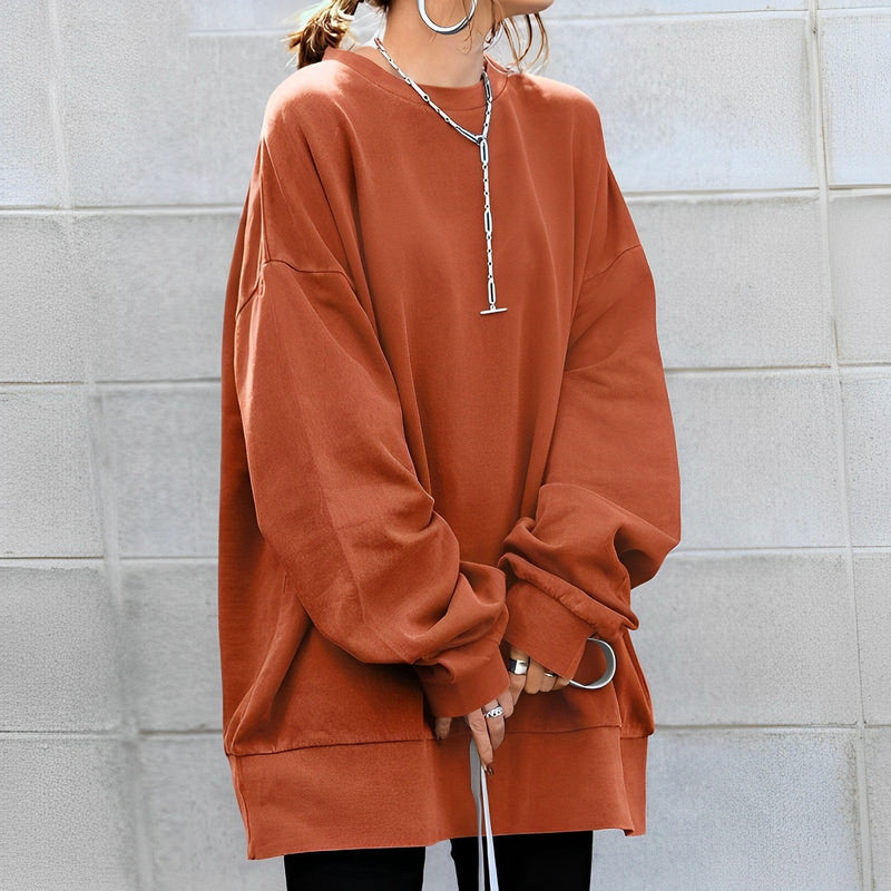 Oversized Crew Neck Sweater for Women - Relaxed - Image 5