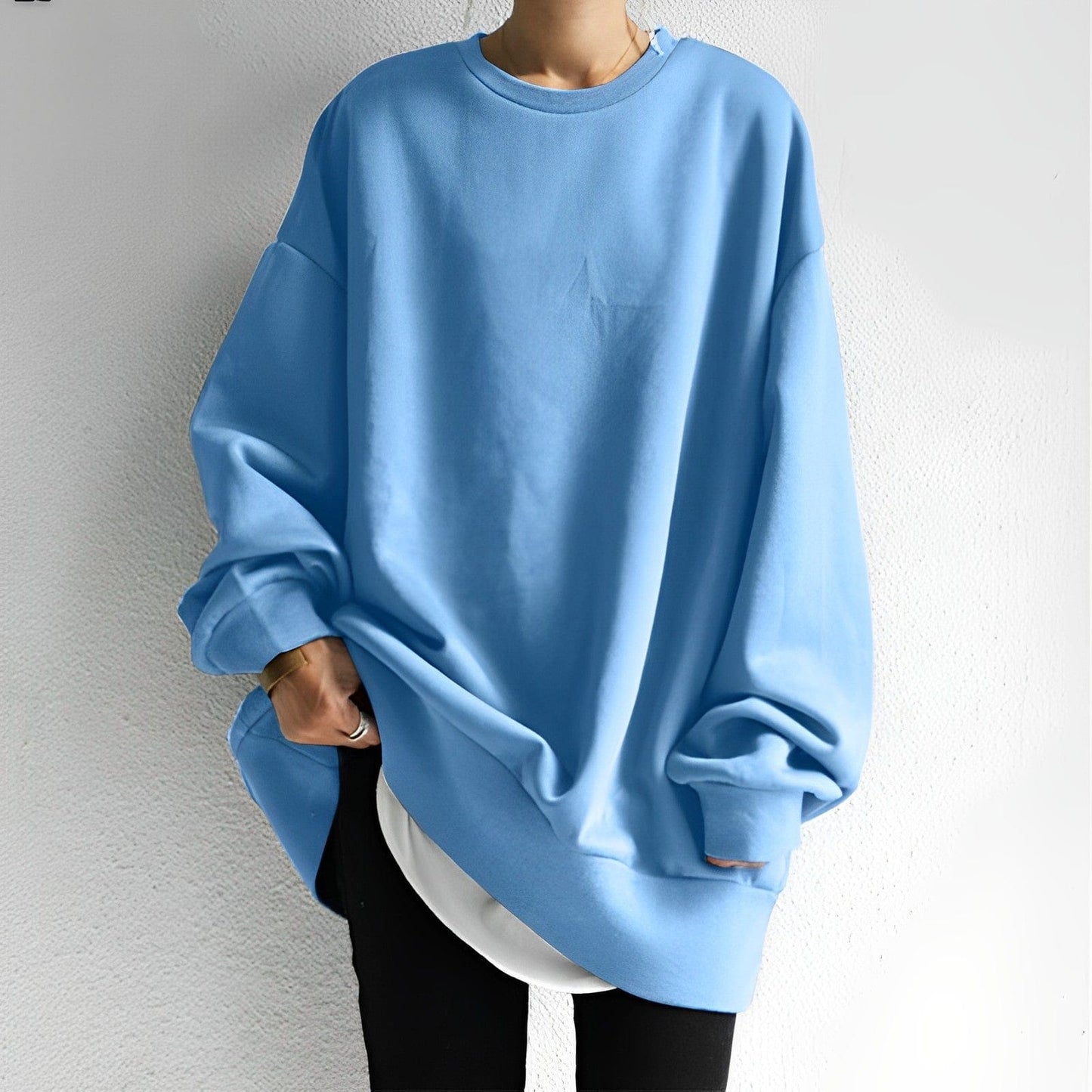 Oversized Crew Neck Sweater for Women - Relaxed - Image 6