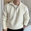 Ribbed Knit Quarter Zip Sweater for Men - Raglan Sleeves - Image 1