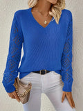 V-Neck Sweater for Women - Long Sleeve - Image 6