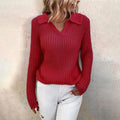 Knit Sweater for Women - Collared - Image 4