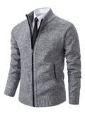 Zip Up Sweater for Men - Stand Collar - Image 9