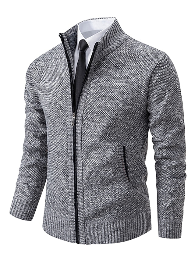 Zip Up Sweater for Men - Stand Collar - Image 9
