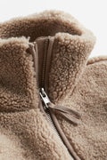 Sherpa Zip-Up Jacket for Women - High Collar - Image 5