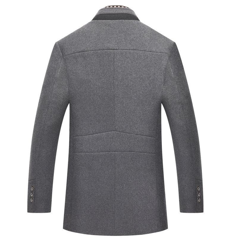 Stand Collar Overcoat for Men - Button Front - Image 9