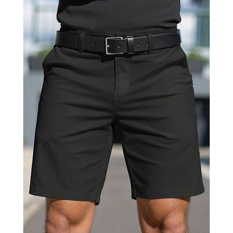 Flat Front Casual Shorts for men - Mid-Length - Belt Loops Side Pockets - Image 3