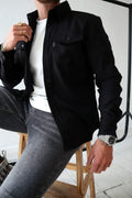 Shirt Jacket for Men - Button-Up Overshirt - Long Sleeve Chest Pocket - Image 4