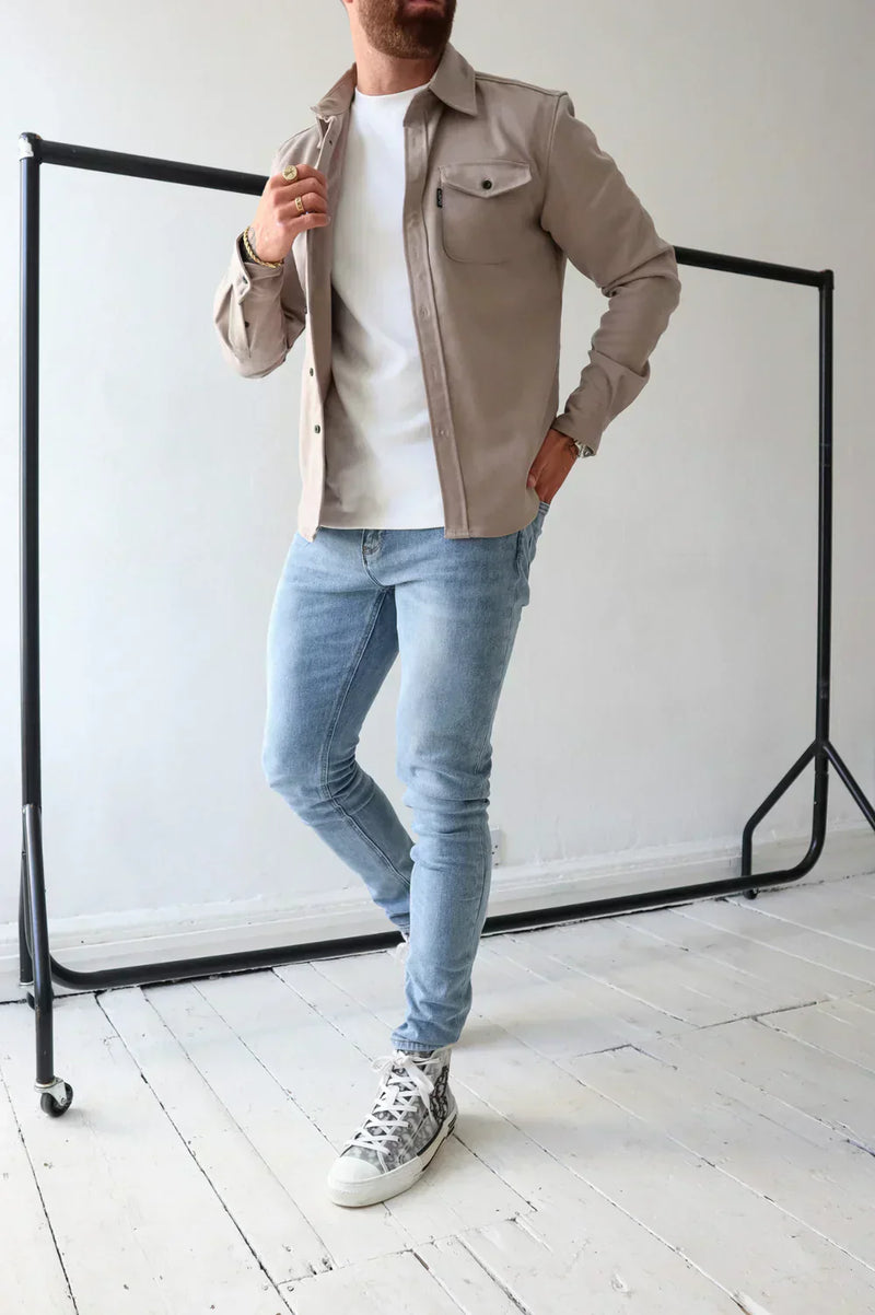 Shirt Jacket for Men - Button-Up Overshirt - Long Sleeve Chest Pocket - Image 23