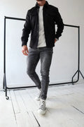 Shirt Jacket for Men - Button-Up Overshirt - Long Sleeve Chest Pocket - Image 6