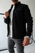 Shirt Jacket for Men - Button-Up Overshirt - Long Sleeve Chest Pocket - Image 5