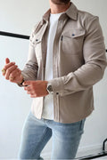 Shirt Jacket for Men - Button-Up Overshirt - Long Sleeve Chest Pocket - Image 21