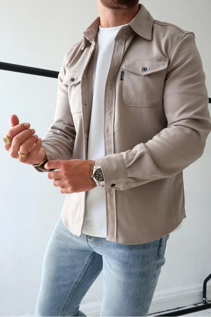 Shirt Jacket for Men - Button-Up Overshirt - Long Sleeve Chest Pocket - Image 21