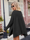 V-Neck Oversized Sweater for Women - Split Hem - Image 15