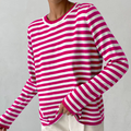 Striped Pullover Sweater for Women - Long Sleeve - Image 6