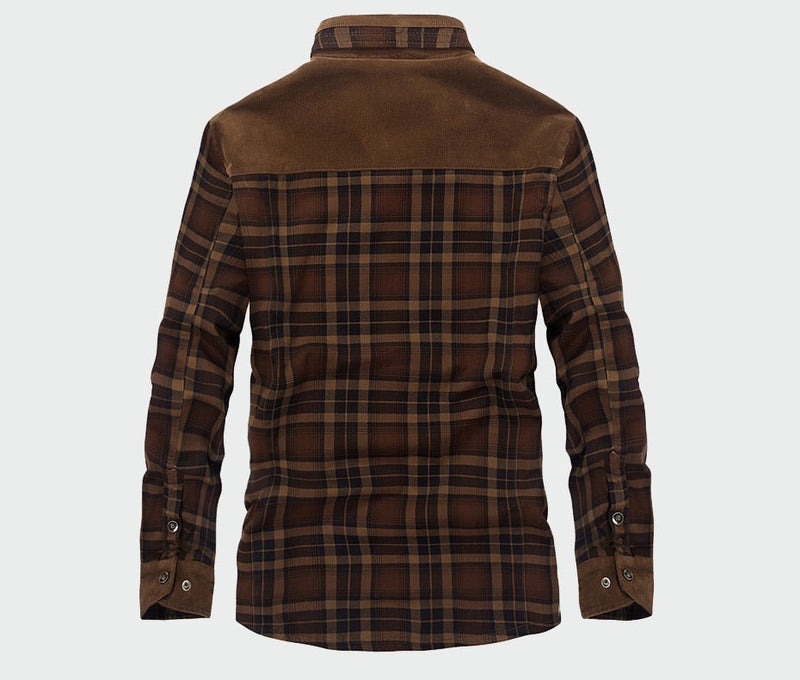 Plaid Shirt Jacket for Men - Long Sleeve - Image 3