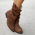 Ankle Slouch Boots for Women - Buckle Detail - Image 3