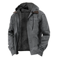 Hooded Zip-Up Jacket for Men - Flap Pockets - Image 4