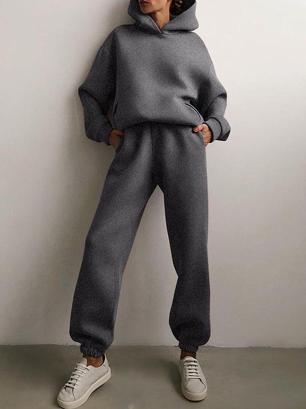 Hoodie Sweatpants Set for Women - Long Sleeve - Image 11