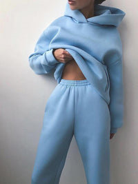 Hoodie Sweatpants Set for Women - Long Sleeve - Image 1