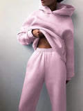 Hoodie Sweatpants Set for Women - Long Sleeve - Image 3