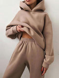 Hoodie Sweatpants Set for Women - Long Sleeve - Image 5