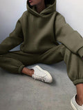 Hoodie Sweatpants Set for Women - Long Sleeve - Image 12