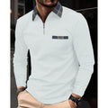 Zip Sweater for Men - Plaid Collar - Image 6