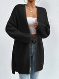 Knit Open Front Cardigan for Women - Oversized - Image 5