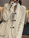 Cable Knit Cardigan for Women - Button Front - Image 5