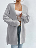 Knit Open Front Cardigan for Women - Oversized - Image 7
